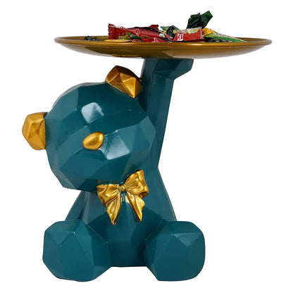 Zart Cool Dog Showpiece Platter Dog Showpiece for Home Decor Showpiece Green Dog Sitt