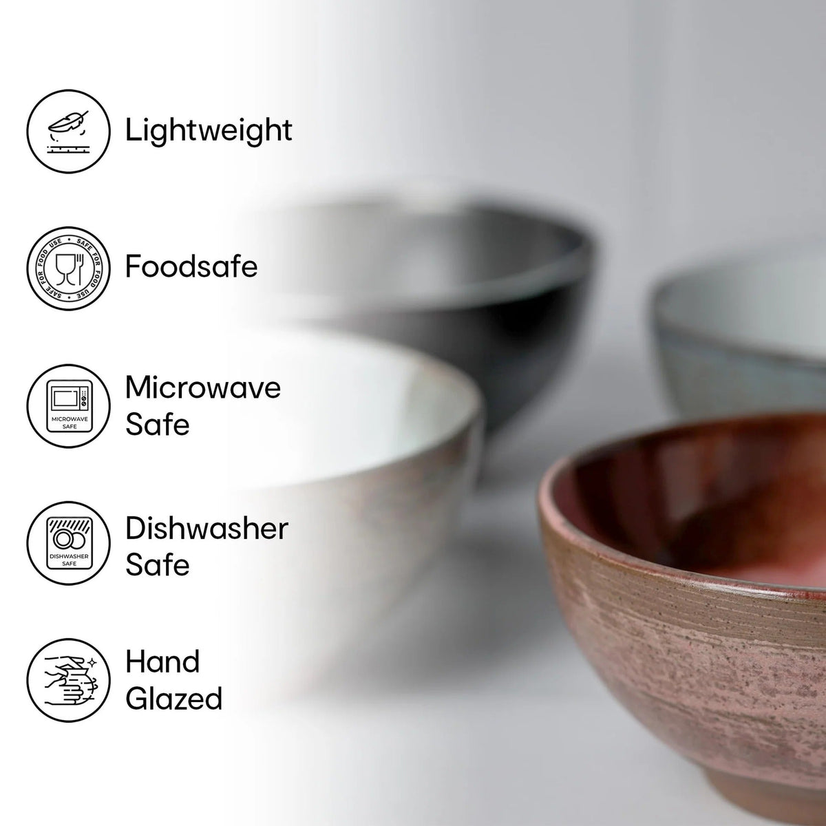 Anko Hand Glazed Mini Bowls Set of 4 Terracotta Designer Dessert Cup Pink Grey Brown Rose