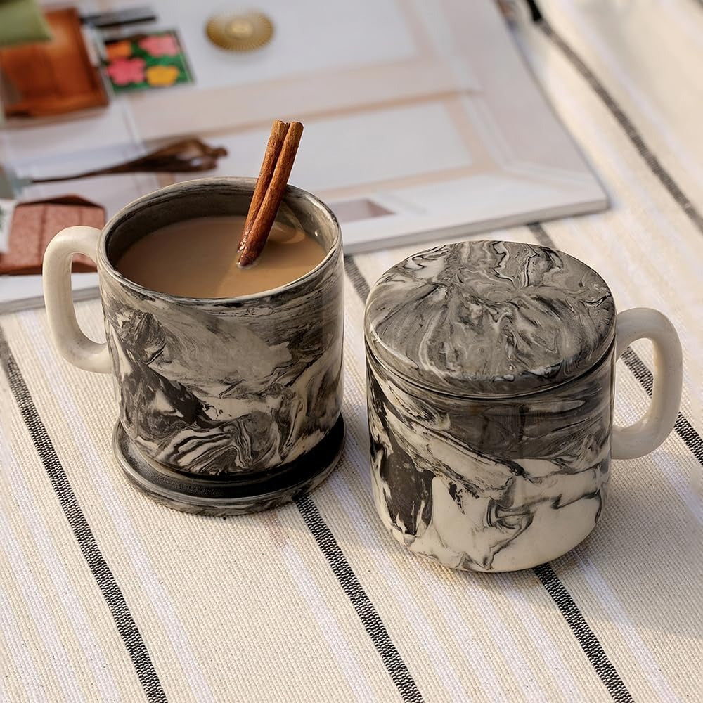 Ellementry Carbon Ceramic Mug Set of 2 (150 ML)