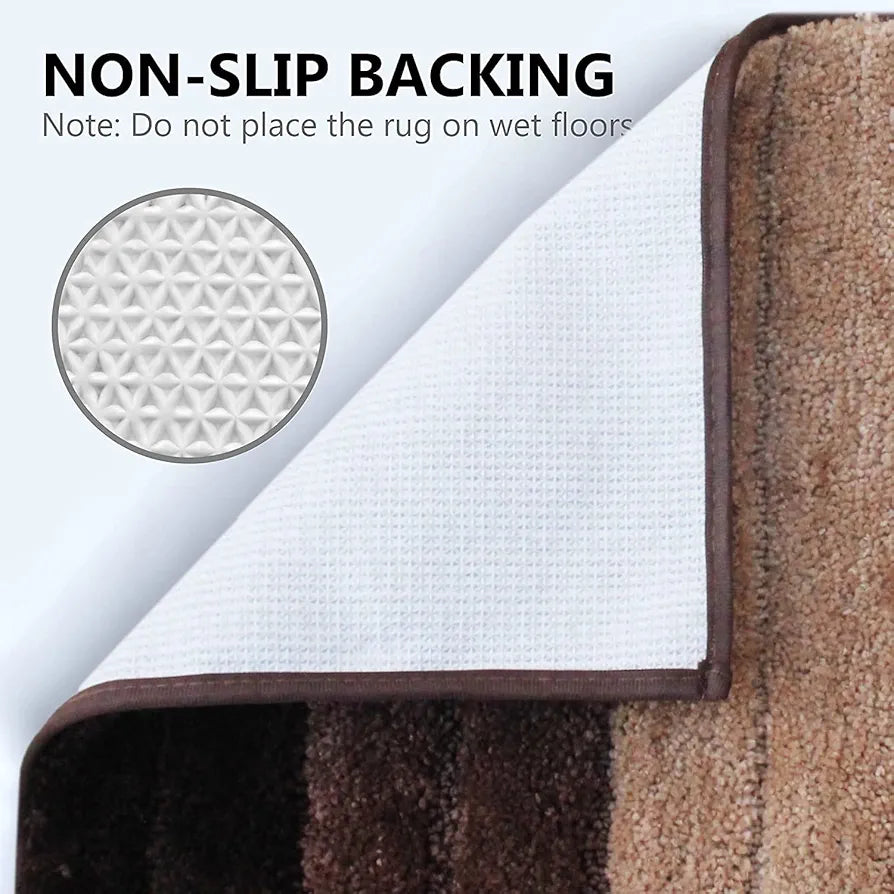 Luxe Home International Microfiber Rectangular Bath mat Soft Anti Slip Skid Luxury Mats 40X60 Cm Colour Walnut  (Pack of 2)