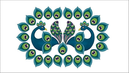 Hobby India Peacock Feather Rangoli Kit for Kids & Adults | Diy Art & Craft Kit for Home Decor | Festive Decorations