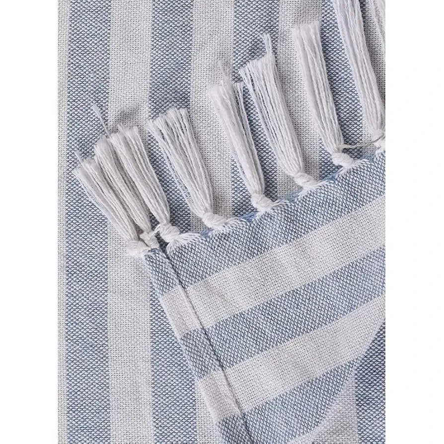 Sashaa World Striped Throw Super Soft & Breathable Bed Cover Blue & White