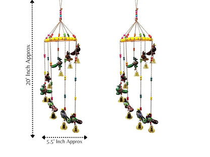 JH Gallery Handcrafted Rajasthani Colored Bell Wind Chime