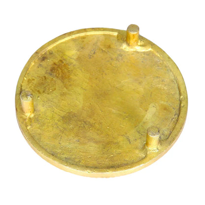anciently Round Chowki | Pooja Chowki Round Brass, Gold Colour, 1 Piece 