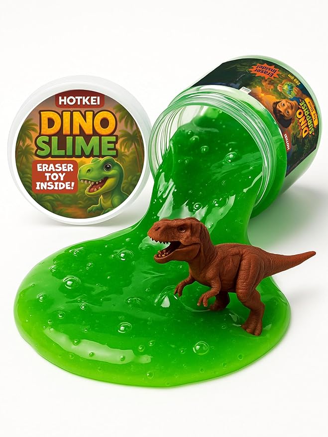Hotkei Slime with Dinosaur Eraser Toy - 200 gms