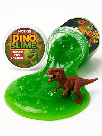 Hotkei Slime with Dinosaur Eraser Toy - 200 gms