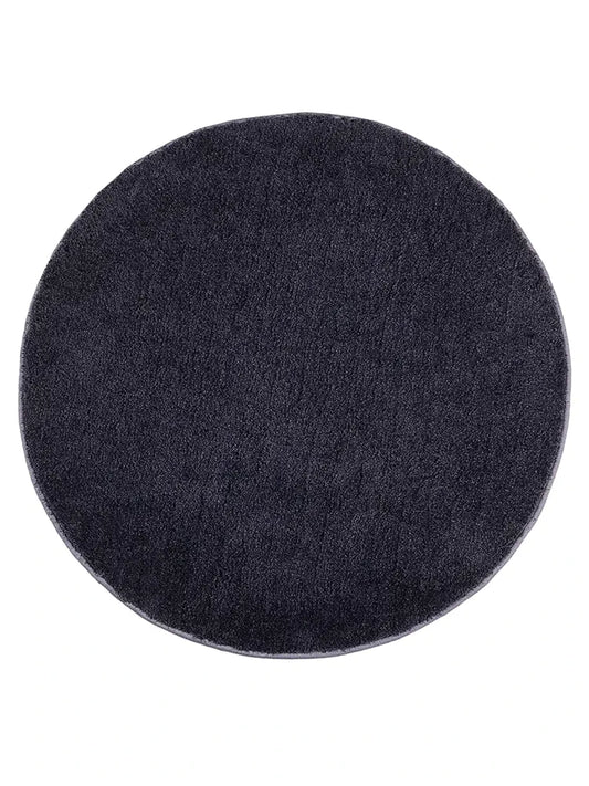 Saral Home Neo Shaggy Yarn Anti-Skid Round Mats Colour Navy Blue