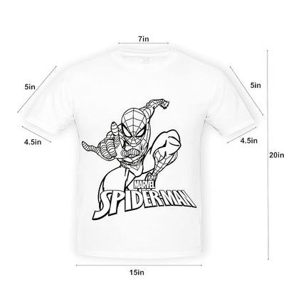 Ratna's Paint Your T-shirt Marvel Spiderman Theme Diy Kit With Free Size T-shirt for 5-12 Years Kids | Spiderman