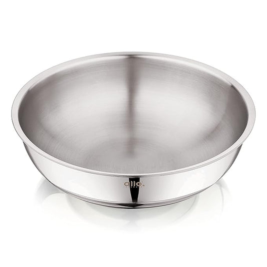 Allo Triply Stainless Steel Tasla Ideal Tasla for Curry Stir-Fry Deep-Fry 22cm 2 litres Kadhai