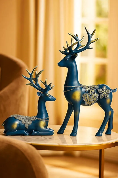 Xtore Creative Resin Golden Reindeer Sculptures