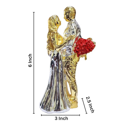 Gold Art India Couple Figurine Gold-Silver Plated Finish