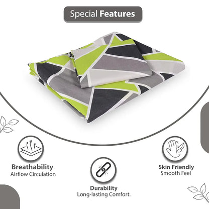 Divine Casa - 144 TC Super Soft 100% Cotton Bedsheet for Double Bed  144 Thread Count Colour Lime Grey