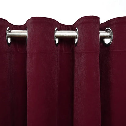 Divine Casa 7 Feet Velvet Blackout Door Curtain Premium Thermal Insulated Noise Reducing & Room Darkening Single Panel Colour Crimson (Pack of 1)