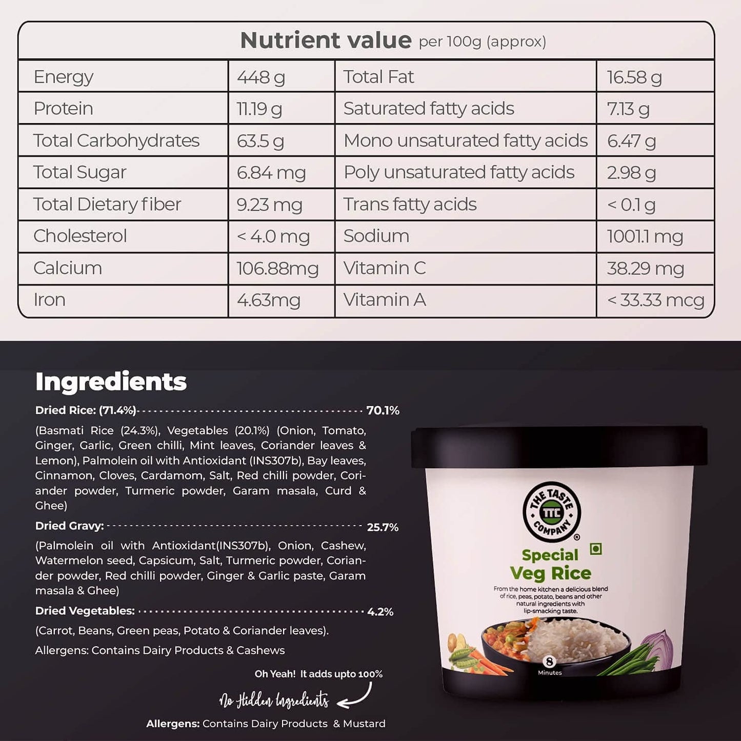 The Taste Company Special Veg Rice - 291 gms(Pack of 3)