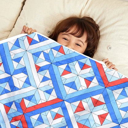Divine Casa 120 GSM Microfiber Reversible Kids Single Bed Comforter Ultra-Soft Toddler Blanket Colour Blue-Red and Orange