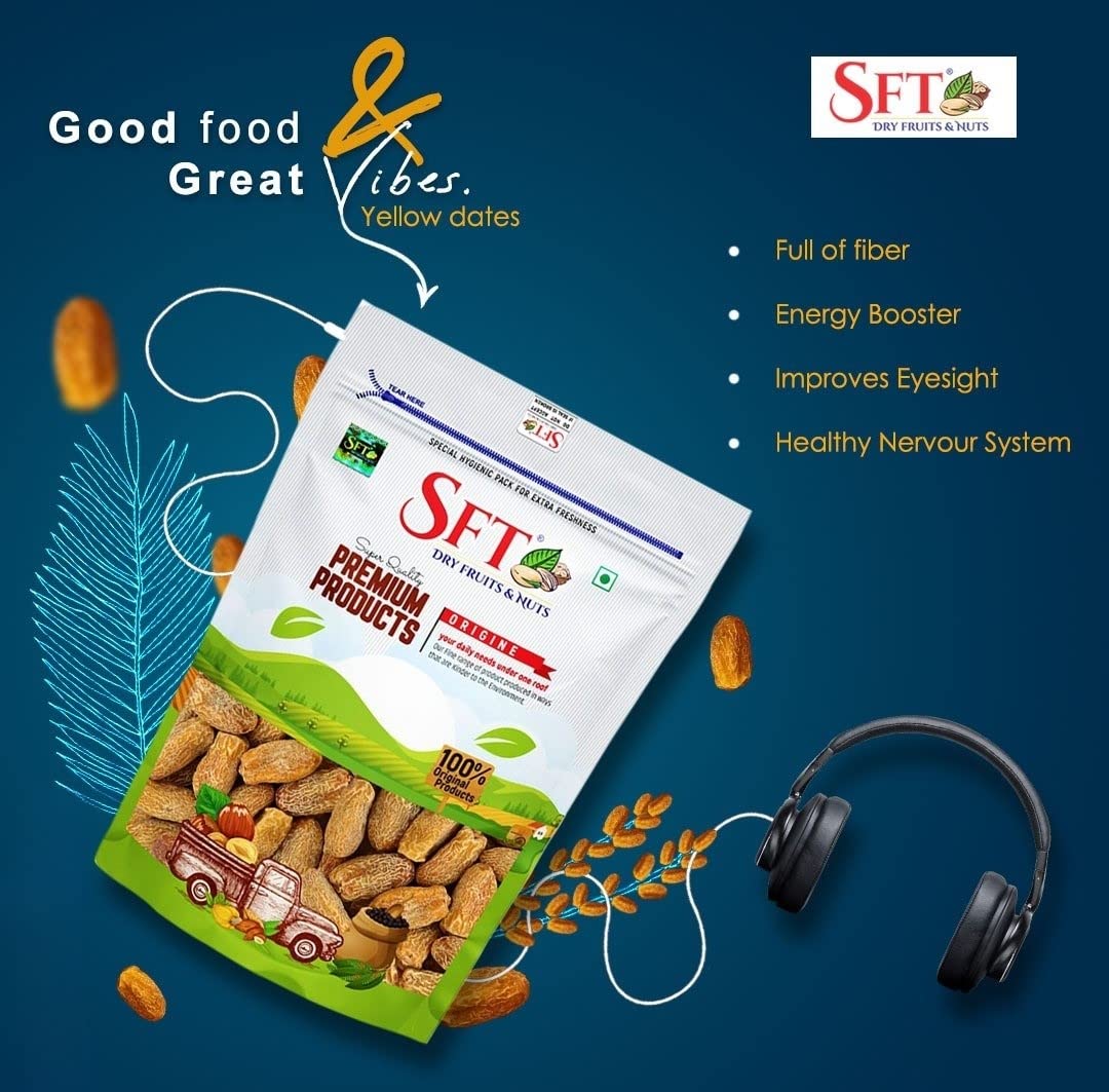 Sft Yellow Dates Dry Sukha Khajoor - 1000 gms