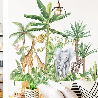 Jaamso Royals Cartoon Animals Pvc Vinyl Self Adhesive Wall Sticker for Home Decor