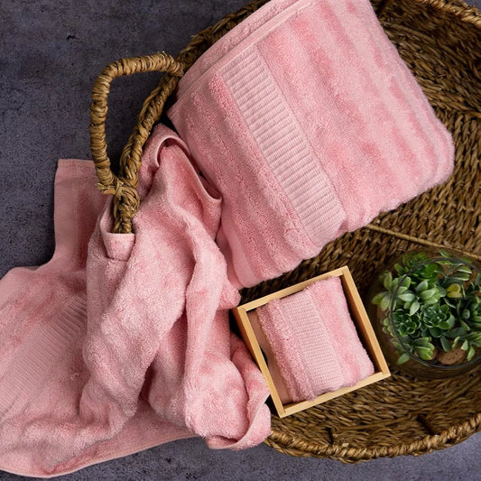 Mush Bamboo Luxurious 3 Piece Towels Set Ultra Soft Absorbent and Antimicrobial Perfect as a Valentine Gift