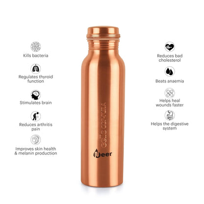 Cello Cop-pura Neer Copper Water Bottle | 1000 Ml | Copper