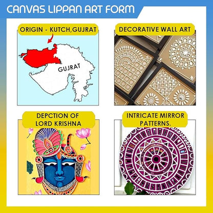 Solobolo Lippan Canvas Wall Art Decor for Living Room | Wall Hanging Art Kit | Great Home Living Room and Balcony Decor