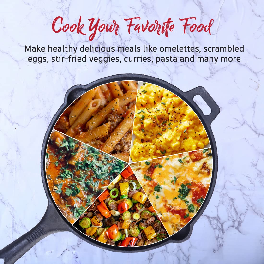 Wonderchef Forza Pre Seasoned 29 Cm Cast Iron Fry Pan