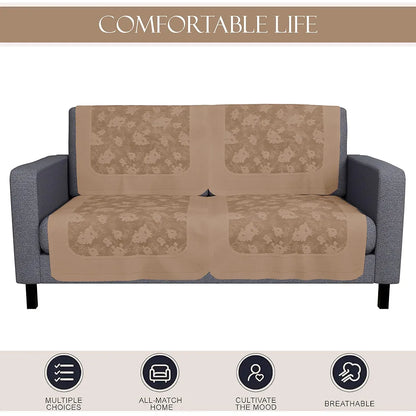 Kuber Industries Set of 4 Net Durable 2 Seater Sofa Covers for Living Room Self Net Hawaii Camel Brown