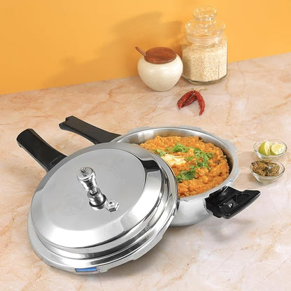 Vinod Platinum Triply Stainless Steel Outer Lid Pressure Cooker with Induction Base | 2 Litres | Mini Pressure Cooker, Induction Base Pressure Cooker