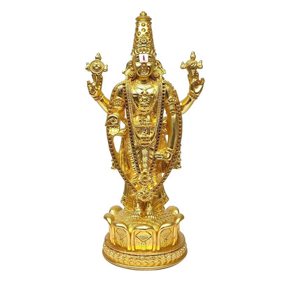 Gold Art India Lord Tirupati Balaji Idol Murti for Mandir Gold Matte