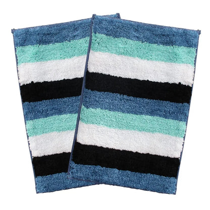 Luxe Home Jericho Doormat 2500 GSM Super Soft Microfiber, Anti-Skid Mat Colour Ocean 40x60 cm (Pack of 2)