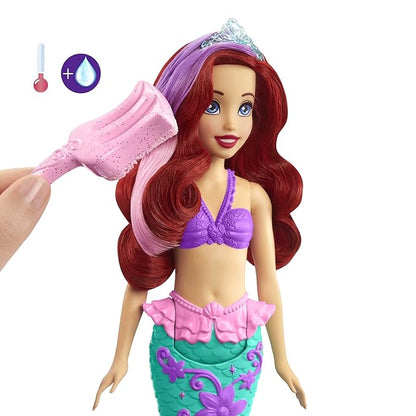 Mattel Disney Princess Toys Ariel Mermaid Doll with Color-Change Hair and Tail Color Splash