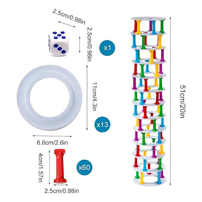 Kidology Tumbling Tower Game Classic Stacking Game Multicolor