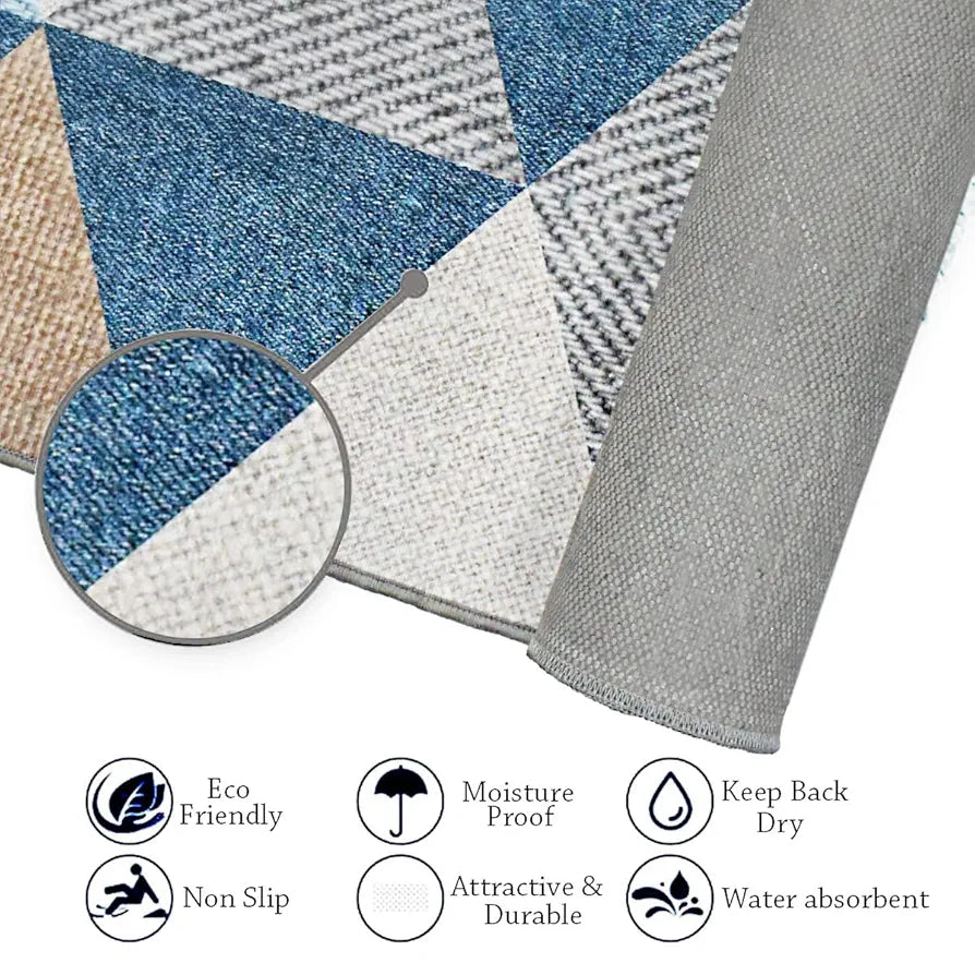 ishro home Feet 3D Jet Multi Printed Carpet Rug Runne Colour Crystals 3 x 5 Feet