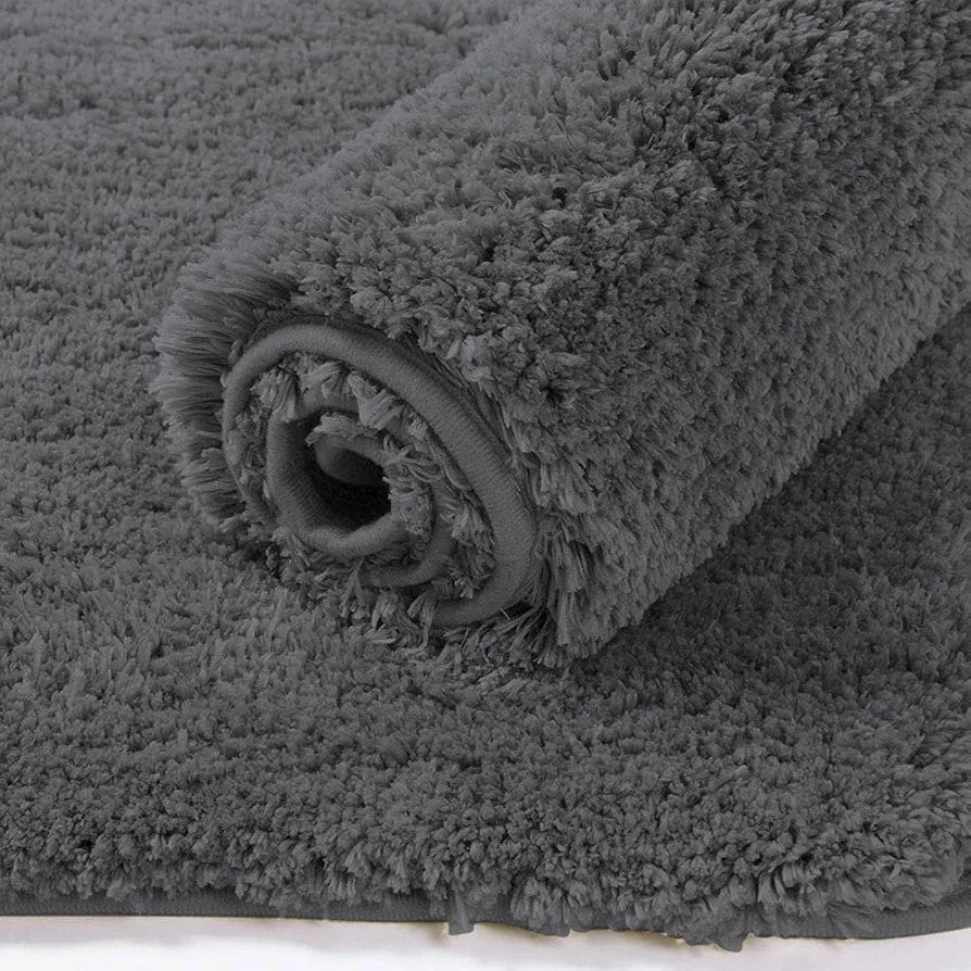 Luxe Home International Microfibre Rectangular Bath Mat Super Soft Anti Skid Newman Mats For Bathroom Colour Grey