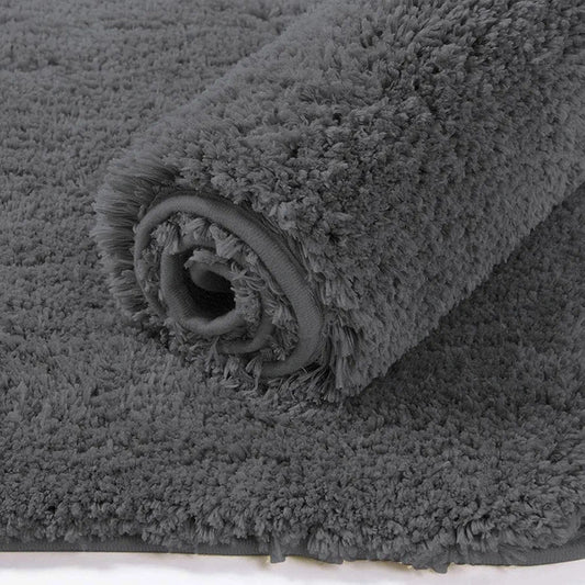 Luxe Home International Microfibre Rectangular Bath Mat Super Soft Anti Skid Newman Mats For Bathroom Colour Grey