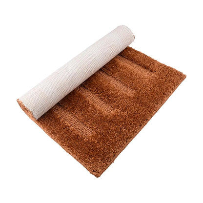 Kuber Industries Door Mat 4 Striped Doormat Velvet Entrance Mat Golden