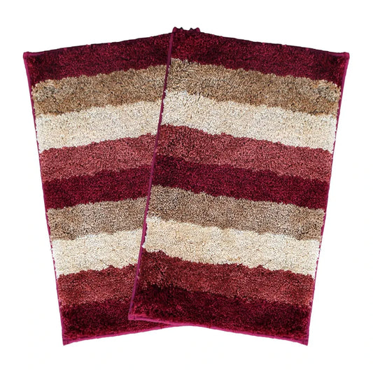 Luxe Home Jericho Doormat 2500 GSM Super Soft Microfiber Anti-Skid Mat Colour Cherry 40x60 cm (Pack of 2)