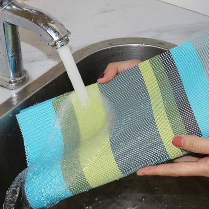 Pepplo Placemats Set of 6 for Dining Table Heat Resistant Washable Place Mats Bluegreen PLC09C6