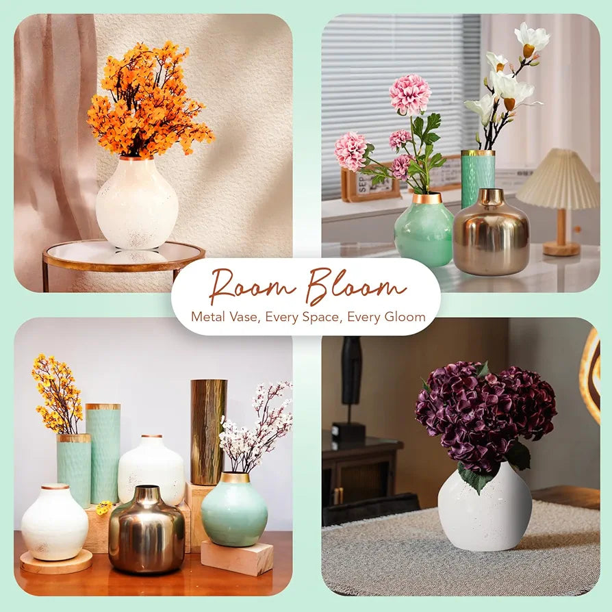 Ekhasa Unbreakable Metallic Flower Vase Aesthetic Vase