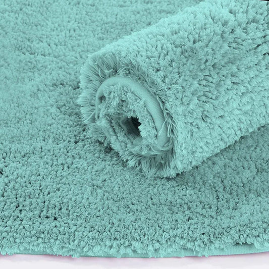 Luxe Home Vegas Microfiber Bath Mat Super Soft Non Slip Washable Mat for Bathroom Rectangular Colour Aqua