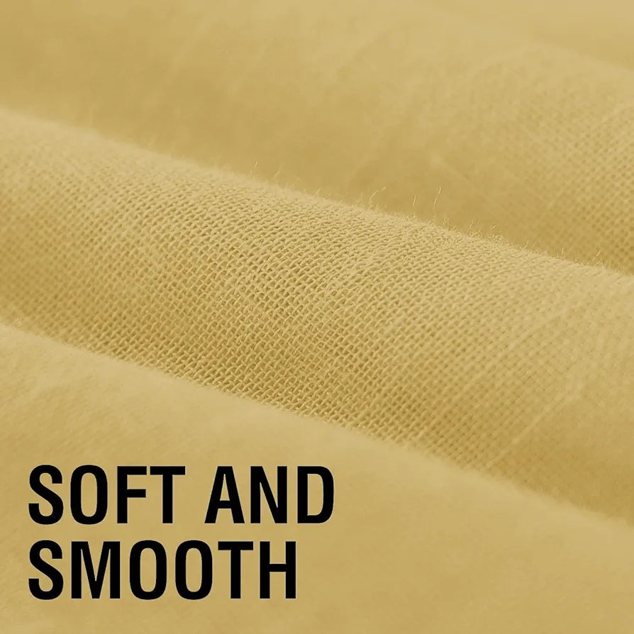 Cloth Fusion Cotton Feel Sheer Door Curtains 9 Feet Long Set of 2 Semi-Transparent Lemon