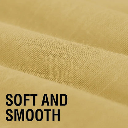 Cloth Fusion Plain Cotton Feel Sheer Door Curtains 7 Feet Long Set of 2 Semi-Transparent Lemon