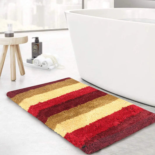 Luxe Home Jericho Doormat 2500 GSM Super Soft Microfiber Anti-Skid Mat Colour Cherry 40x60 cm (Pack of 2)