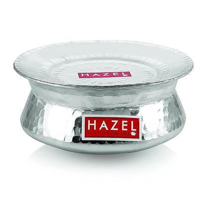 Hazel Biryani Pot Aluminium Biryani Handi Set 1000 Ml Aluminium Hammered Finish Tope Patila Handi