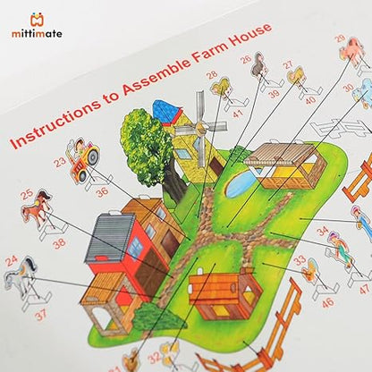 Mittimate Farm House Model Construction Book for Kids Diy Craft Book for Children