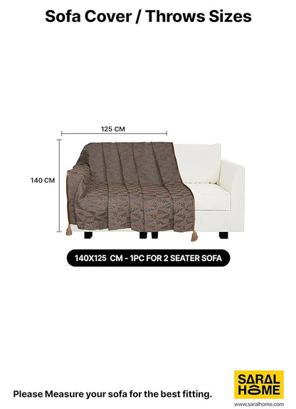 Saral Home Soft Microfiber 1 Seater Sofa Cover Throw Colour Lt.Beige
