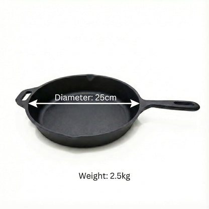 Human Hydro Pre-Seasoned Cast Iron Fry Pan 25cm 100% Natural Nonstick Non-Toxic Induction Gas