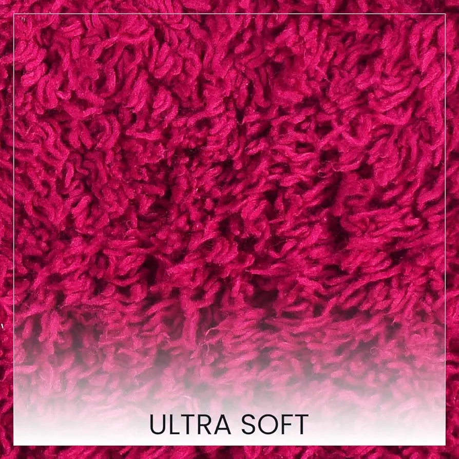Sashaa World Solid Anti-skid Cotton Bathmat And Contour Set For Bathroom Colour Dark Pink