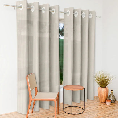 Kuber Industries Door Curtain Sheer Door Curtains Parda for Lining Net Cream Colour