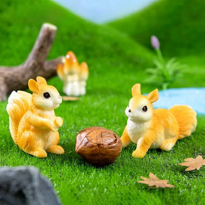 Satyam Kraft Resin 1 Set  Squirrel Miniature Figurines Showpiece
