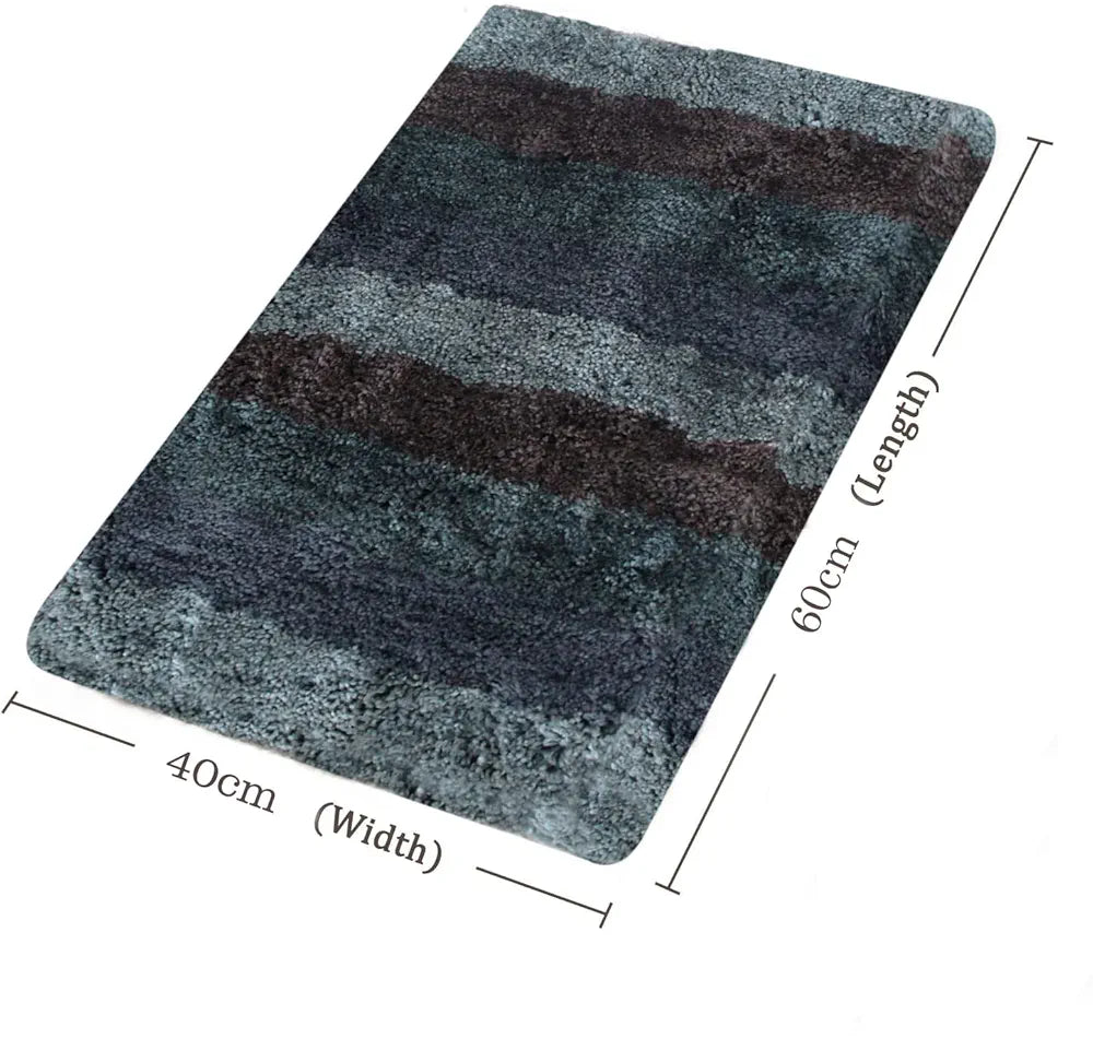 Luxe Home Jericho Doormat 2500 GSM Super Soft Microfiber Anti-Skid Mat Colour Burnt Green 40x60 cm (Pack of 2)